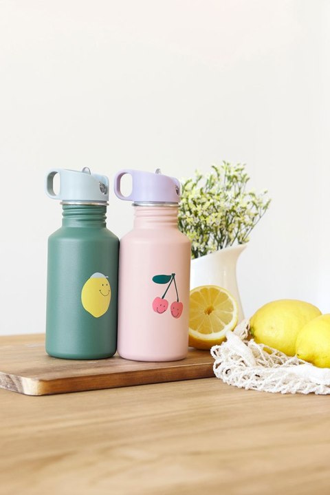 Lassig Bidon ze stali nierdzewnej z ustnikiem i uchwytem 500 ml Happy Fruits Lemon
