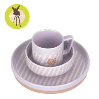 Lassig Komplet naczyń z porcelany Tiny Team Kotek