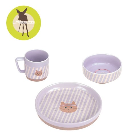 Lassig Komplet naczyń z porcelany Tiny Team Kotek