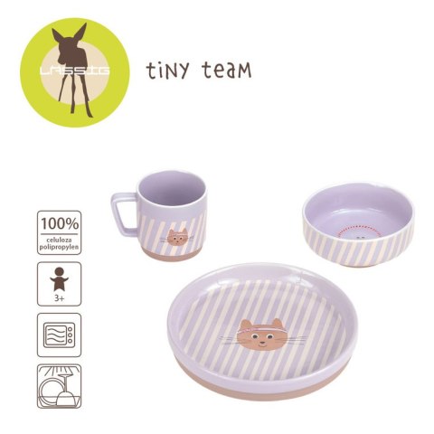 Lassig Komplet naczyń z porcelany Tiny Team Kotek