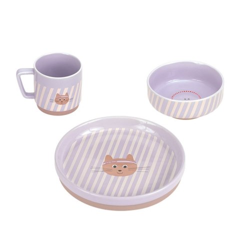 Lassig Komplet naczyń z porcelany Tiny Team Kotek