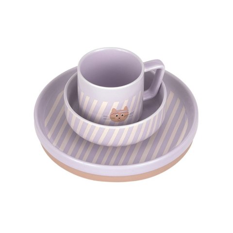 Lassig Komplet naczyń z porcelany Tiny Team Kotek