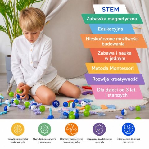 KUB Planet Edu XXL magnetyczne klocki 3D 150 elem.