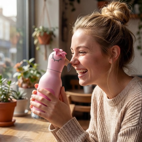 Bestie Asobu Butelka termiczna ze słomką – Flaming 460 ml