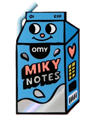 OMY NOTATNIK Z KARTECZKAMI SAMOPRZYLEPNYMI MIKY MLEKO