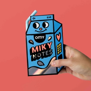 OMY NOTATNIK Z KARTECZKAMI SAMOPRZYLEPNYMI MIKY MLEKO