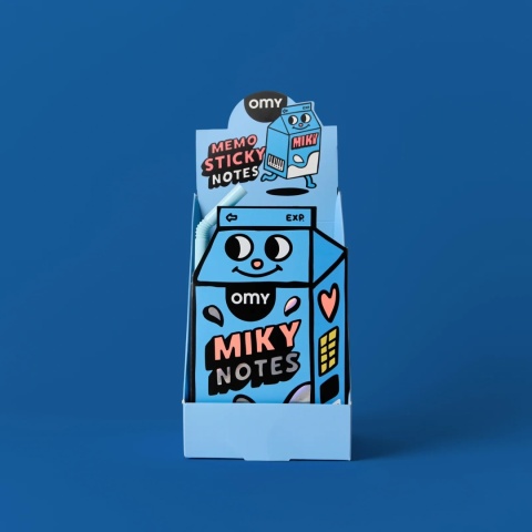 OMY NOTATNIK Z KARTECZKAMI SAMOPRZYLEPNYMI MIKY MLEKO
