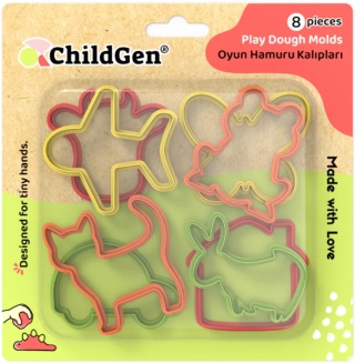 ChildGen Zestaw 8 foremek do modelowania ciastoliny foremki