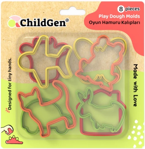 ChildGen Zestaw 8 foremek do modelowania ciastoliny foremki