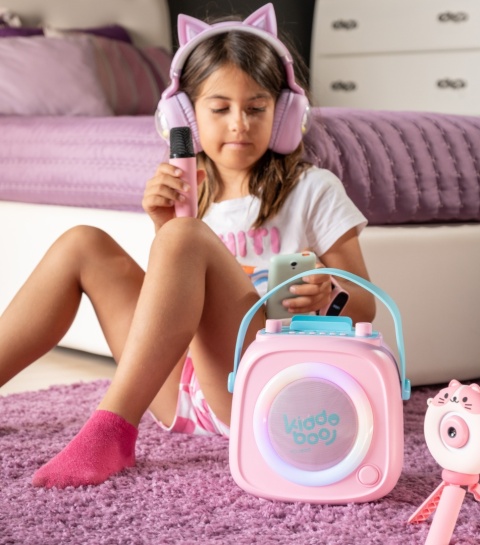 Kiddoboo zestaw karaoke głośnik KidsVoice różowy 3+