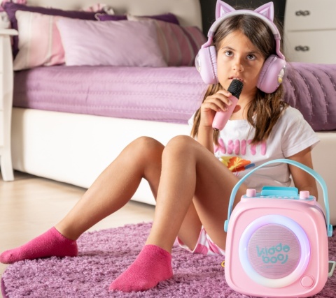Kiddoboo zestaw karaoke głośnik KidsVoice różowy 3+