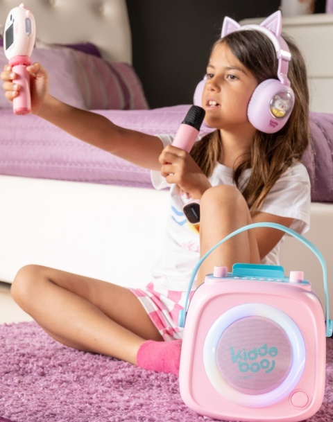 Kiddoboo zestaw karaoke głośnik KidsVoice różowy 3+