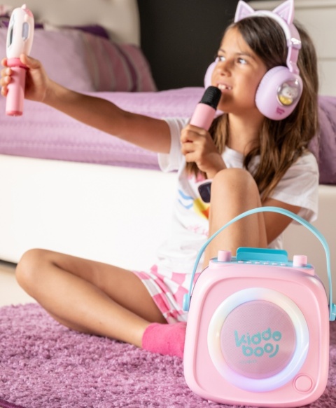 Kiddoboo zestaw karaoke głośnik KidsVoice różowy 3+