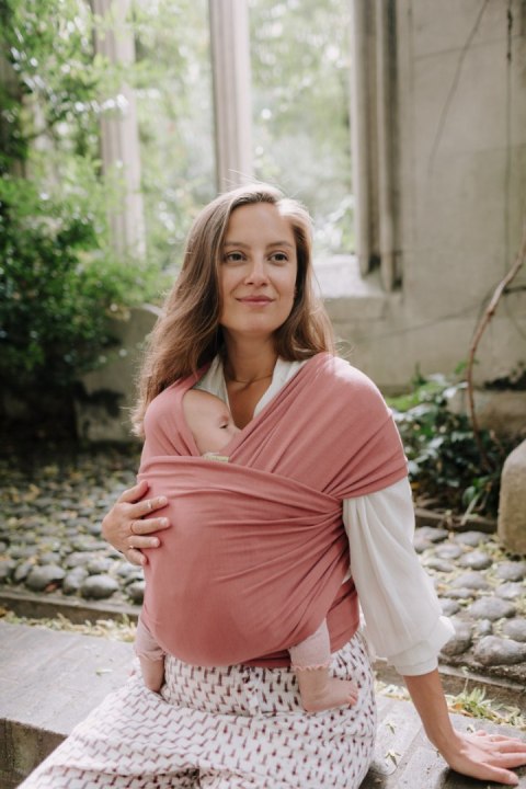 Chusta do noszenia dziecka nosidło BOBA Wrap - brudny róż