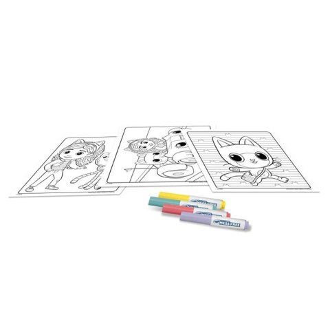 Crayola Kolorowanka dla dzieci i 4 niebrudzące magiczne flamastry Color Wonder Mess Free Koci Domek Gabi 3+
