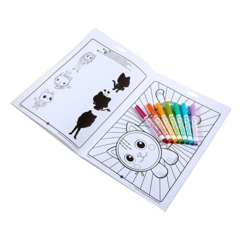 Crayola Kolorowanka dla dzieci z łamigłówkami i flamastrami Koci Domek Gabi 3+