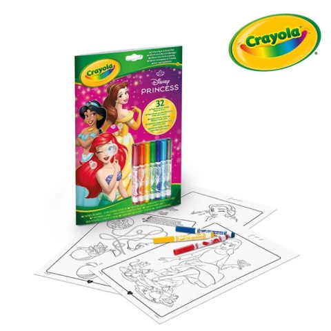 Crayola Kolorowanka dla dzieci z łamigłówkami flamastry Księżniczki Disneya
