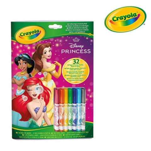 Crayola Kolorowanka dla dzieci z łamigłówkami flamastry Księżniczki Disneya