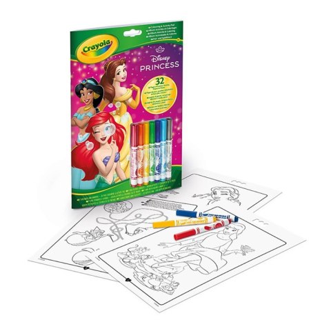 Crayola Kolorowanka dla dzieci z łamigłówkami flamastry Księżniczki Disneya