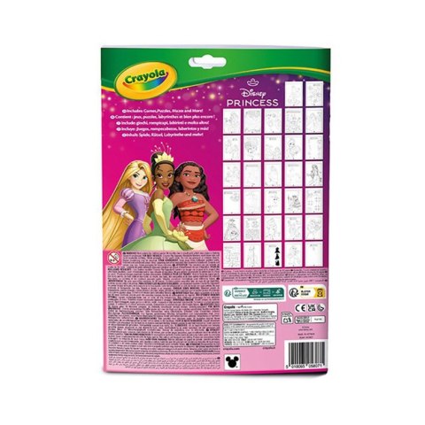 Crayola Kolorowanka dla dzieci z łamigłówkami flamastry Księżniczki Disneya