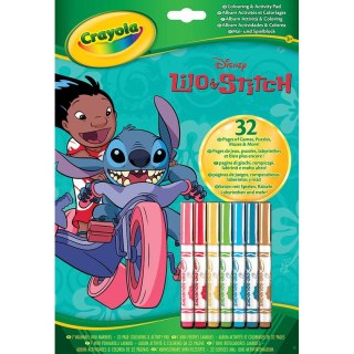Crayola Kolorowanka dla dzieci z łamigłówkami i flamastrami Lilo i Stitch 3+