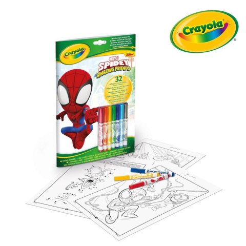 Crayola Kolorowanka dla dzieci z łamigłówkami i flamastrami Spidey 3+