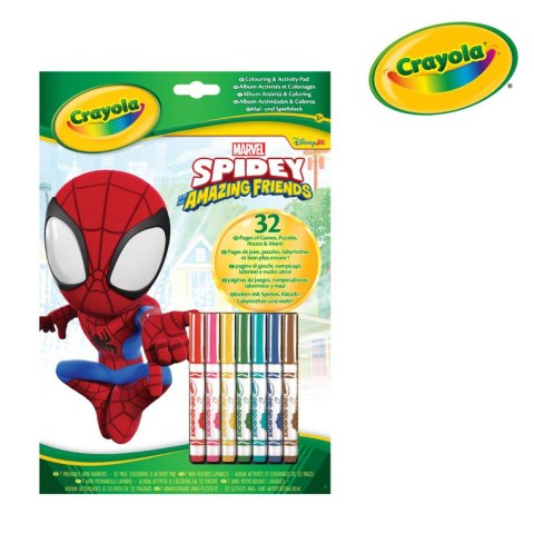 Crayola Kolorowanka dla dzieci z łamigłówkami i flamastrami Spidey 3+