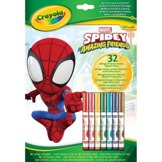 Crayola Kolorowanka dla dzieci z łamigłówkami i flamastrami Spidey 3+