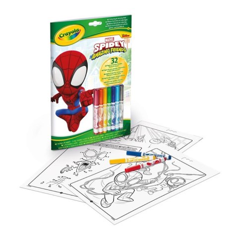 Crayola Kolorowanka dla dzieci z łamigłówkami i flamastrami Spidey 3+