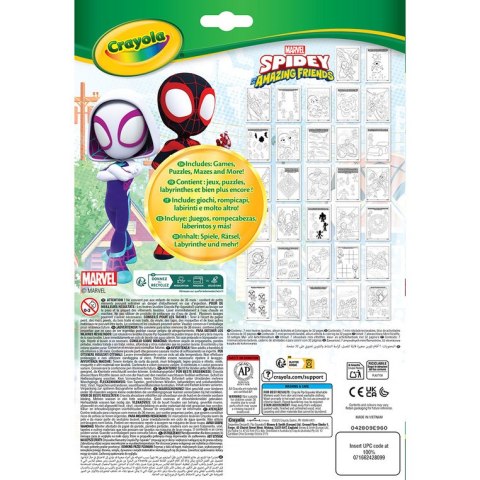 Crayola Kolorowanka dla dzieci z łamigłówkami i flamastrami Spidey 3+