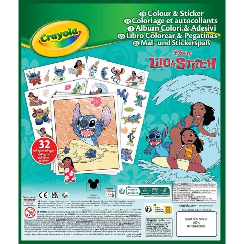 Crayola Kolorowanka dla dzieci z naklejkami Lilo i Stitch 3+