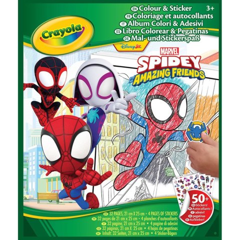 Crayola Kolorowanka dla dzieci z naklejkami Spidey i super-kumple 3+