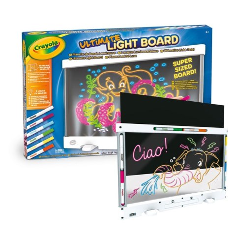 Crayola Tablica podświetlana do rysowania LED 6 żelowych flamastrów