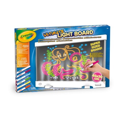 Crayola Tablica podświetlana do rysowania LED 6 żelowych flamastrów