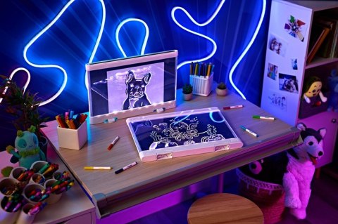 Crayola Tablica podświetlana do rysowania LED 6 żelowych flamastrów