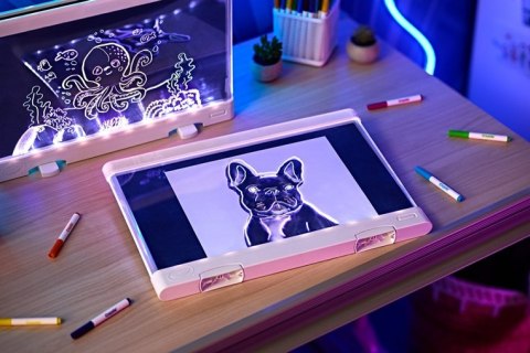 Crayola Tablica podświetlana do rysowania LED 6 żelowych flamastrów