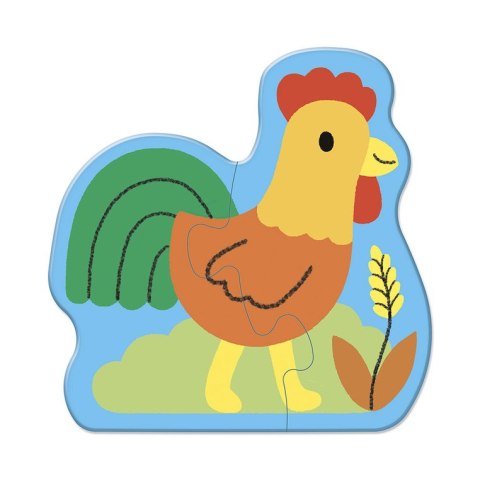 Janod Puzzle progresywne 5 układanek - 2, 4, 6, 8 i 10 el. Farma 2+
