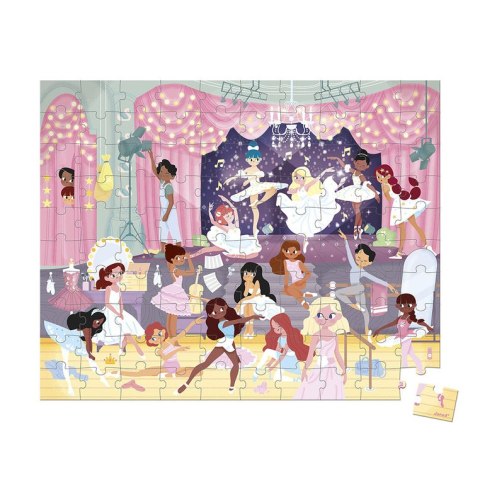 Janod Puzzle w walizce Tancerki 100 elementów 6+ Made in France