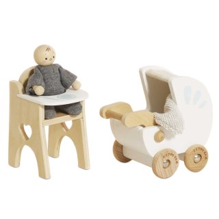 Le Toy Van Drewniane mebelki do domku dla lalek zestaw z lalką