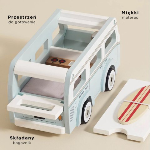 Le Toy Van Drewniany kamper retro, wakacyjny samochód, zabawka dla dzieci, Le Toy Van