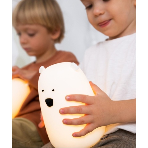Rabbit & Friends Lampka silikonowa dla dzieci Miś duży biała