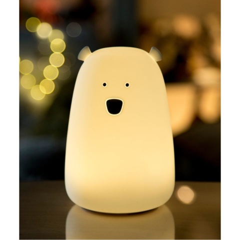 Rabbit & Friends Lampka silikonowa dla dzieci Miś duży biała