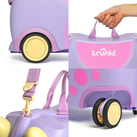 Trunki Jeżdżąca walizeczka Kotek Cassie Dziecięca walizka Trunki Glide 360°