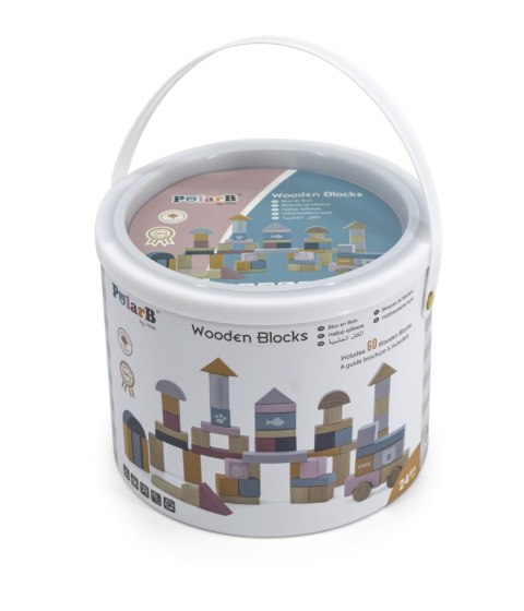 PolarB Drewniane Klocki 60 elementów