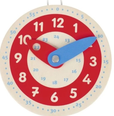 ZEGAR EDUKACYJNY DREWNIANY NAUKA CZASU GODZIN GOKI