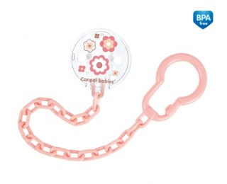 CANPOL 10/877 Łańcuszek do smoczka uspokajającego Newborn Baby różowy